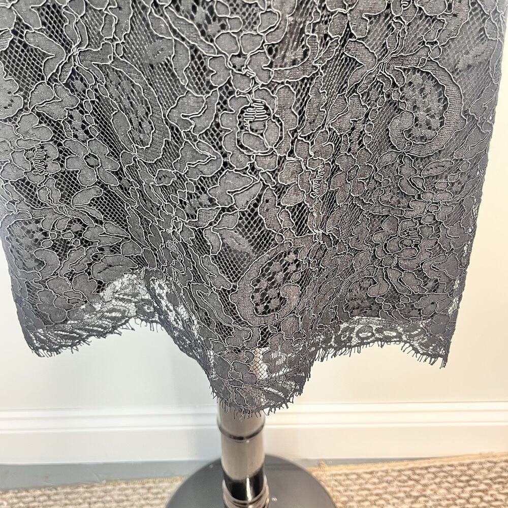 Ralph Lauren Skirt size 12 Classic Black Lace Straight Knee Cocktail Wedding - Picture 4 of 8